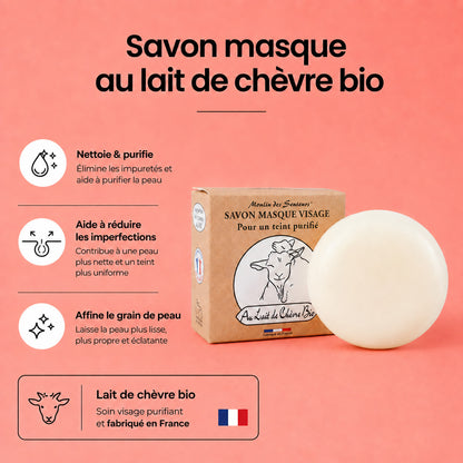 Savon masque au lait de chèvre bio Moulin des Senteurs